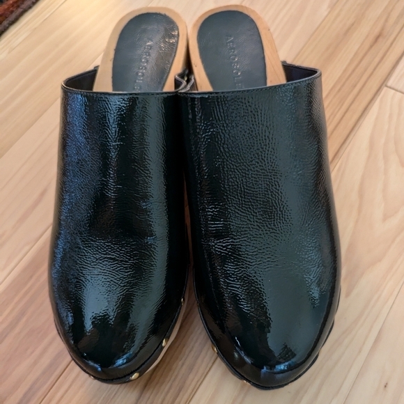 Aerosols Ari dark green patent leather clogs sz 9 - Picture 6 of 7
